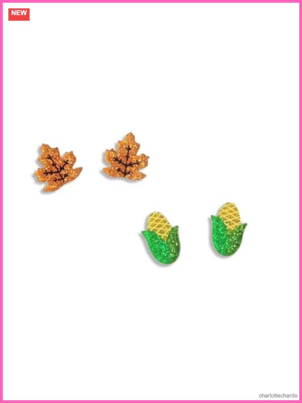 Fall Thanksgiving Acrylic Stud Earrings Maple Leaf Pumpkin Pie Turkey